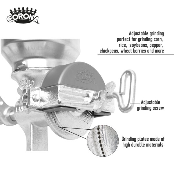 Corona Cast Iron Corn, Wheat and Grain Mill with High Hopper, Manual